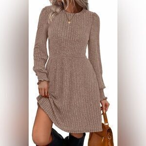 Elegant Ribbed Knit Dress